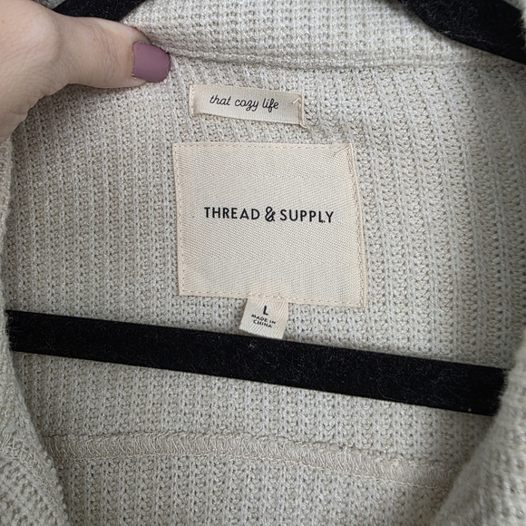 Thread & Supply Ribbed Button Down Cardigan L - Picture 7 of 9
